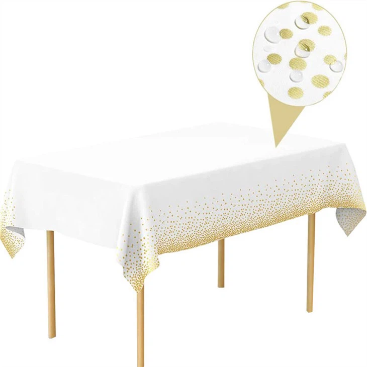 White Gold Party Table Cover